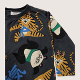 Panda & Tiger Grey Printed LS T-Shirt. Age 18-24M