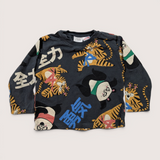 Panda & Tiger Grey Printed LS T-Shirt. Age 18-24M