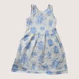 Blue and white floral summer dress. Age 6-8