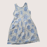 Blue and white floral summer dress. Age 6-8