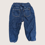 Fleece Lined Denim Pants with poppers. Age 18-24M