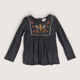 LS Cotton Top - Fall Leave Print. Age 4