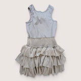 Silver Ruffle Skirt, Body Top Dress. Age 3