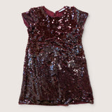 Sequin Dark Red Dress. Age 6