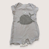 Stripey Whale Summer Onesie. Age 3-6M
