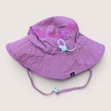 Pink sunhat with drawstring and head elastic. Age1-3
