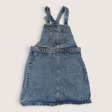 Classic Denim Dungarees Dress. Age 6-7