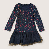 Heart Star Dropped Waist Dress. Age 5-6