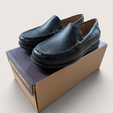 Black Leather Dress Loafer Shoe. Size 1