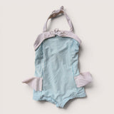 Turquoise Striped Halter Swim Suit. Age 12-18M