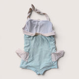Turquoise Striped Halter Swim Suit. Age 12-18M