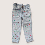 Cherry embroidery denim pants. Age 5