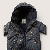 Padded fleece lined puffer jacket with gold spots