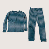 Green & White Striped Pajamas. Age 6-7