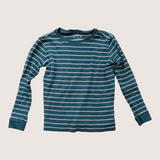 Green & White Striped Pajamas. Age 6-7