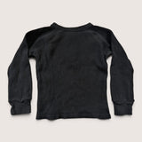 LS Waffle Black Button top. Age XS (Age 5)