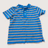Blue and Orange Button SS T-Shirt. Age 4-5