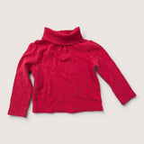 Red Roll Neck LS Top. Age 2
