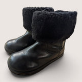Shearling Cuff Black Boots. Size 7