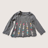 Floral Chain Grey LS Top. Age 24M