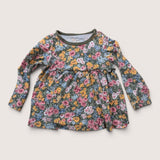 Floral LS Tunic Top. Age 3-4