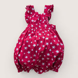 Red Star Ruffle Onesie with cross back. Age 3-6M