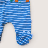 Dino Striped Blue & White Onesie. Age 0-3M