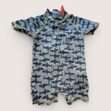 Shark Full Body SL Swimsuit. Age 6-12M