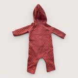 Bronze Quilted Onesie with Hoody. Age 3-6M