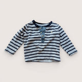 Striped and Buttoned LS Top