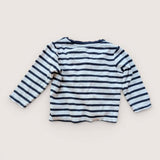 Striped and Buttoned LS Top