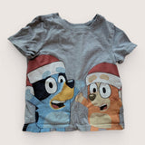 Bluey Grey Christmas T-Shirt. Age 18-24M