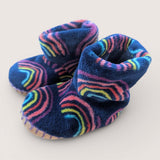 Rainbow Hatley Pull on Slipper Booties. Size 7