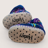 Rainbow Hatley Pull on Slipper Booties. Size 7