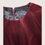 Burgundy Velvet Party Dress. Age 6-7