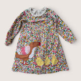 Chicken & Chick Floral Dress. Age 4