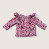 Floral Pink & Red Smock Top. Age 12-18M