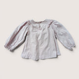 Pale Pink Smock Ruffle top with embroidery. Age 18-24M