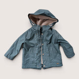 Teal Fleece lined raincoat. Age 18-24M