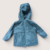 Teal Fleece lined raincoat. Age 18-24M