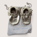 Gold Leather Slippers. Size 8