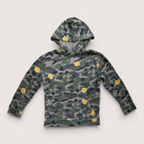 Smiley Face Camo Hoodie. Age 8