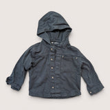 Popper hooded shirt. Age 2-3