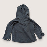 Popper hooded shirt. Age 2-3