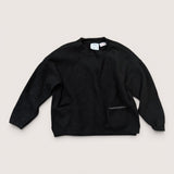 Black Crew Neck knitted Sweater. Age 3-4