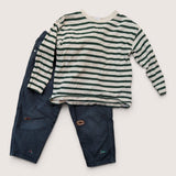 Daschund Animal Embroidery Top and Pant Outfit. Age 4
