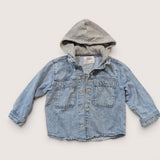 Hooded Denim Shirt. Age 2-3