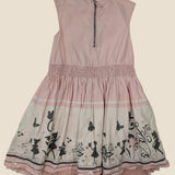 Pink illustrated summer dress. Size 3-4