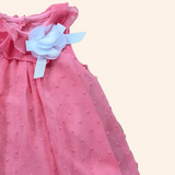 Chiffon Dress with Rosette. Age 3-6M