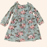 Ruffled Vintage Rose Tea Dress. Age 18-24M